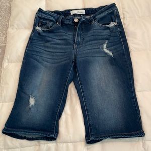 KanCan Stretchy Distressed Bermuda Shorts